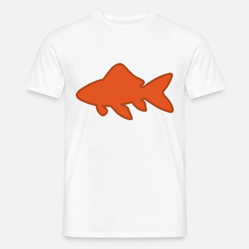 Goldfisch - Silhouette - Geschenkidee - Männer T-Shirt - Weiß