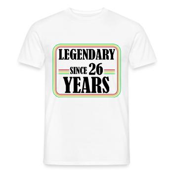 Legendary for 26 Years, 26th Birthday, Finally 26 - Men's T-Shirt - white - Front - AI Model Male 178 dark (178cm)