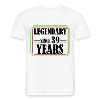 Legendary for 39 years, 39 birthday, finally 39 - Men's T-Shirt - white - Front - AI Model Male 178 dark (178cm)