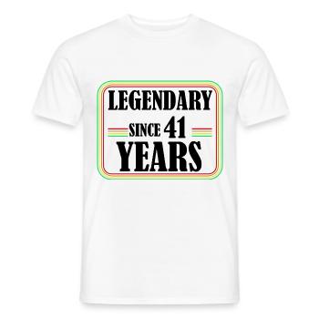 Legendary for 41 years, 41 birthday, finally 41 - Men's T-Shirt - white - Front - AI Model Male 178 dark (178cm)