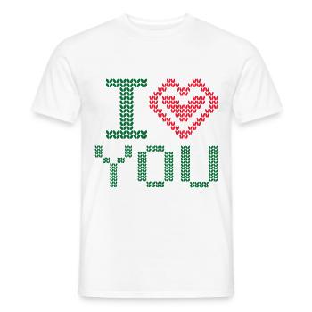i love you with heart - Männer T-Shirt - Weiß - Vorne - AI Model Male 178 dark (178cm)