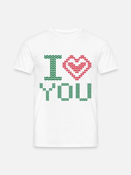 Je t’aime de cœur - T-shirt homme - blanc