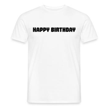 Joyeux anniversaire Félicitations anniversaire - T-shirt homme - blanc - Devant - AI Model Male 178 dark (178cm)