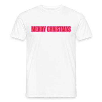 Joyeux Noël Rose Rouge - T-shirt homme - blanc - Devant - AI Model Male 178 dark (178cm)