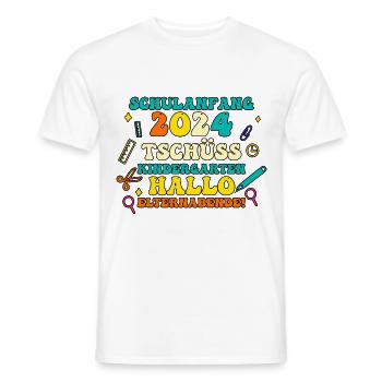 Parents Écolier École primaire Première classe Inscription - T-shirt homme - blanc - Devant - AI Model Male 178 dark (178cm)