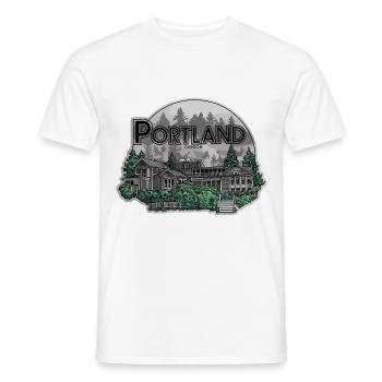 Oregon Portland Amerika Bundesstaat für Oregon - Männer T-Shirt - Weiß - Vorne - AI Model Male 178 dark (178cm)