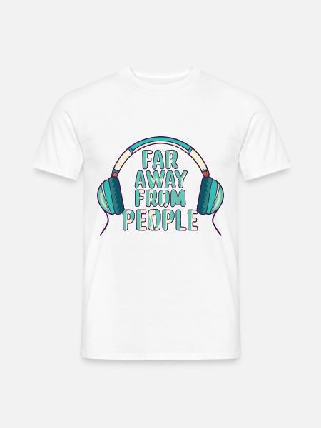 Kopfhörer - Männer T-Shirt - Weiß