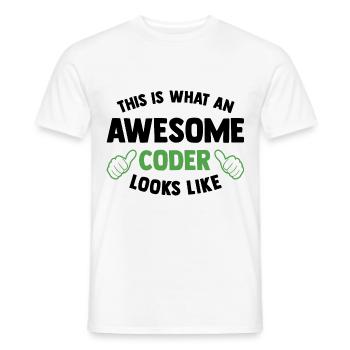 This Is What An Awesome Coder Looks Like Programmi - Männer T-Shirt - Weiß - Vorne - AI Model Male 178 dark (178cm)