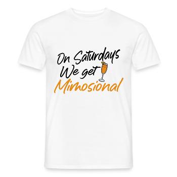 On Saturdays We Get Mimosional Brunch Shirt - Männer T-Shirt - Weiß - Vorne - AI Model Male 178 dark (178cm)