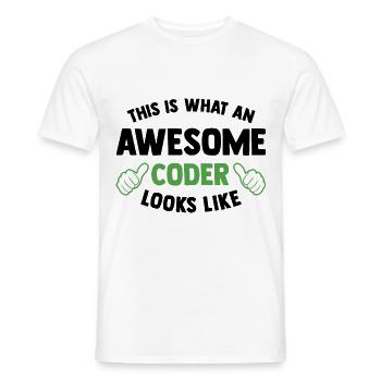 This Is What An Awesome Coder Looks Like Programmi - Männer T-Shirt - Weiß - Vorne - AI Model Male 178 dark (178cm)
