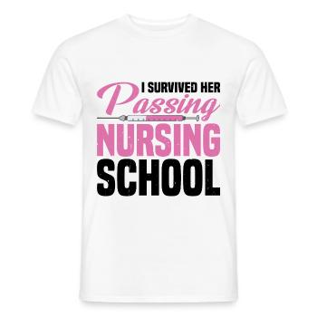 I Survived Her Passing Nursing School 15 - Men's T-Shirt - white - Front - AI Model Male 178 dark (178cm)