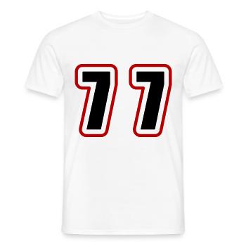 77 Zahl College - Männer T-Shirt - Weiß - Vorne - AI Model Male 178 dark (178cm)