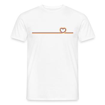 Deutschland Banner mit Herz - dezentes Motiv vorne - Männer T-Shirt - Weiß - Vorne - AI Model Male 178 dark (178cm)