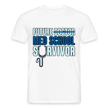 Future Med School Survivor 2 - Men's T-Shirt - white - Front - AI Model Male 178 dark (178cm)