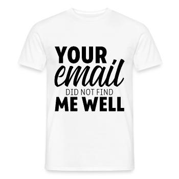 Votre e-mail ne m’a pas trouvé bien 7 - T-shirt homme - blanc - Devant - AI Model Male 178 dark (178cm)