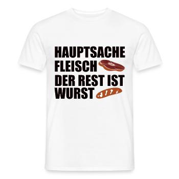 Hauptsache Fleisch der Rest ist Wurst - Männer T-Shirt - Weiß - Vorne - AI Model Male 178 dark (178cm)