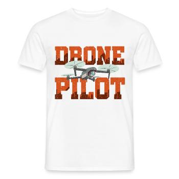 Pilot Graphic Drone Flying Quadcopter Pilot RC Dro - Men's T-Shirt - white - Front - AI Model Male 178 dark (178cm)