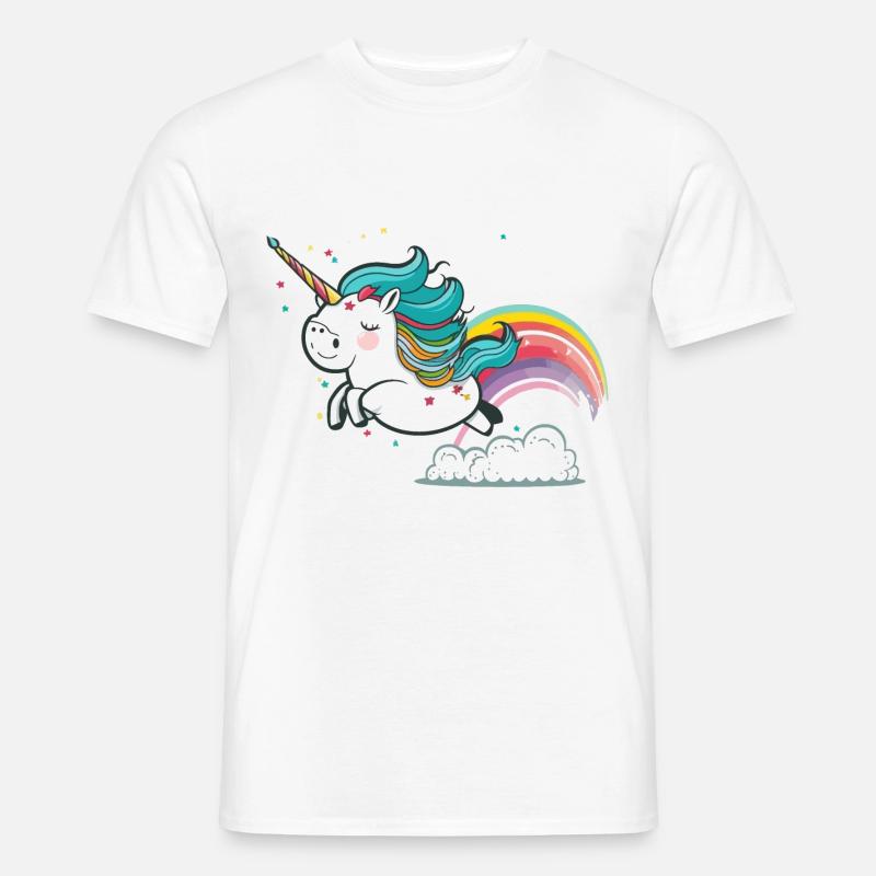 Regenbogenflug - Männer T-Shirt - Weiß