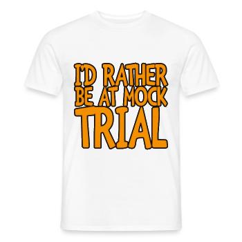 Je préfère être à un procès fictif 3 - T-shirt homme - blanc - Devant - AI Model Male 178 dark (178cm)