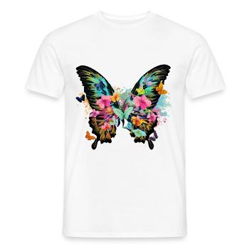 schmetterling,bunt,blumen,graffiti - Männer T-Shirt - Weiß - Vorne - AI Model Male 178 dark (178cm)