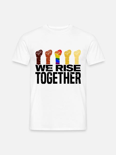 We Rise Together Bisexual Gay Trans Queer Lgbtq Ra - Männer T-Shirt - Weiß
