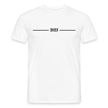 2023 - Jahr - Linie - Jahreswechsel - Männer T-Shirt - Weiß - Vorne - AI Model Male 178 dark (178cm)