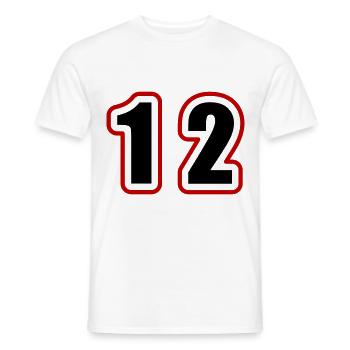 12 Number College - Men's T-Shirt - white - Front - AI Model Male 178 dark (178cm)