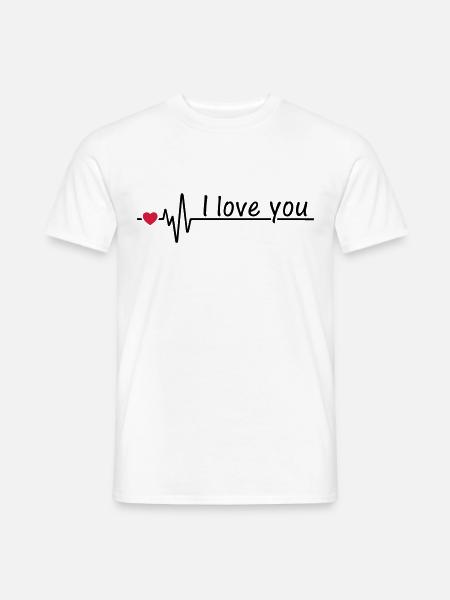 Je t'aime t'aime t'aime petite amie petit ami - T-shirt herr - vit