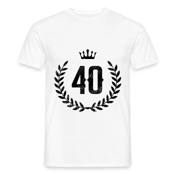 40 Nombre de couronne - T-shirt homme - blanc - Devant - AI Model Male 178 dark (178cm)
