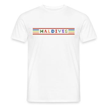 MALDIVES - Men's T-Shirt - white - Front - AI Model Male 178 dark (178cm)