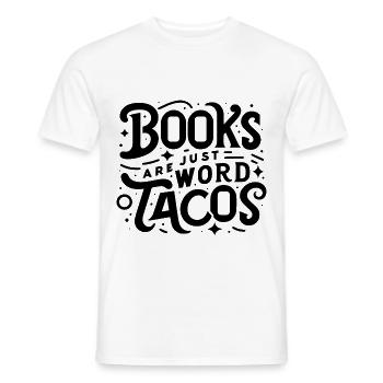 Les livres ne sont que des tacos de mots 18 - T-shirt homme - blanc - Devant - AI Model Male 178 dark (178cm)