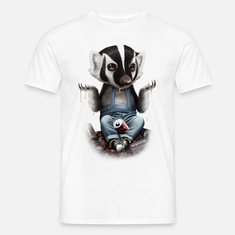 HONIGDACHS SORGEN NICHT - Männer T-Shirt - Weiß