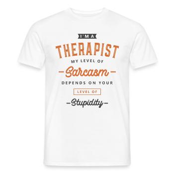 Thérapeute Drôle Titre du poste Profession - T-shirt homme - blanc - Devant - AI Model Male 178 dark (178cm)