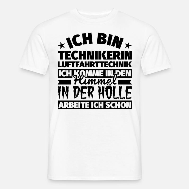 Technikerin Luftfahrttechnik Geschenk lustig Himme - Männer T-Shirt - Weiß