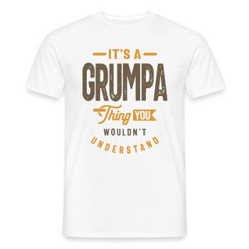 Mens C’est un truc grumpa Drôle Papa Grand-père - T-shirt homme - blanc - Devant - AI Model Male 178 dark (178cm)