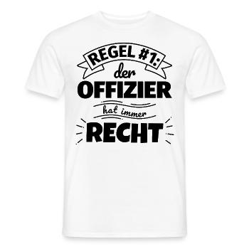 Offizier Geschenke – Hat immer Recht - Männer T-Shirt - Weiß - Vorne - AI Model Male 178 dark (178cm)