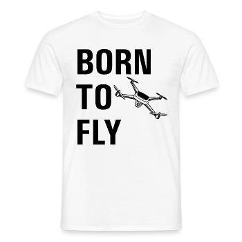 Born to by fly drone - Men's T-Shirt - white - Front - AI Model Male 178 dark (178cm)