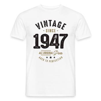 Millésime depuis 1947 75ème anniversaire - T-shirt homme - blanc - Devant - AI Model Male 178 dark (178cm)