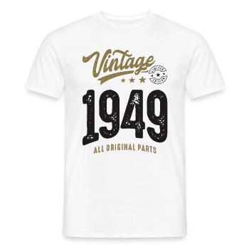 Vintage 1949 73rd Birthday - Men's T-Shirt - white - Front - AI Model Male 178 dark (178cm)