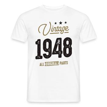 Millésime 1948 74e anniversaire - T-shirt homme - blanc - Devant - AI Model Male 178 dark (178cm)
