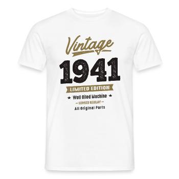 Vintage 1941 81st Birthday - Men's T-Shirt - white - Front - AI Model Male 178 dark (178cm)