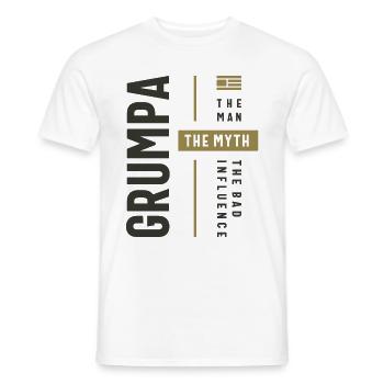 Grumpa Man Myth The Bad Influence - Dad Grandpa - Men's T-Shirt - white - Front - AI Model Male 178 dark (178cm)