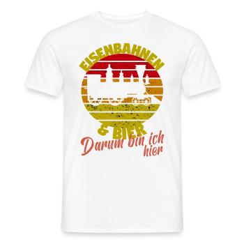 Lokführer Dampflok Eisenbahner Eisenbahn Lok Bahn - Männer T-Shirt - Weiß - Vorne - AI Model Male 178 dark (178cm)