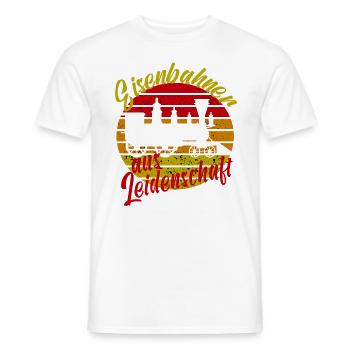 Eisenbahner Lokführer Dampflok Eisenbahn Lok Bahn - Männer T-Shirt - Weiß - Vorne - AI Model Male 178 dark (178cm)