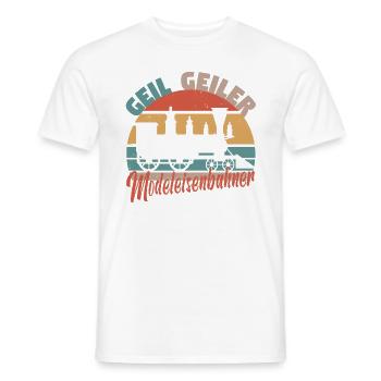 Modellzug Modeleisenbahn Modeleisenbahner Lok - Männer T-Shirt - Weiß - Vorne - AI Model Male 178 dark (178cm)