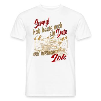 Modeleisenbahner Modeleisenbahn Modellzug Lok - Männer T-Shirt - Weiß - Vorne - AI Model Male 178 dark (178cm)