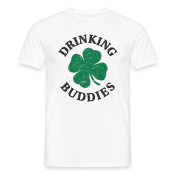 Drinking Buddies Funny St Patricks Day - Men's T-Shirt - white - Front - AI Model Male 178 dark (178cm)