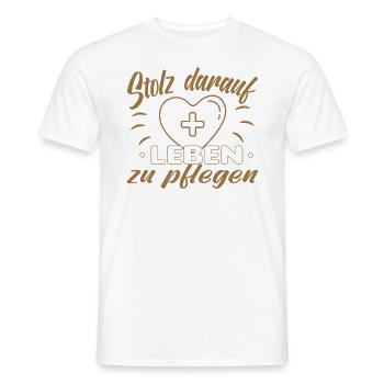 Altenpfleger Altenpflege Pfleger Vater Pflege - Männer T-Shirt - Weiß - Vorne - AI Model Male 178 dark (178cm)