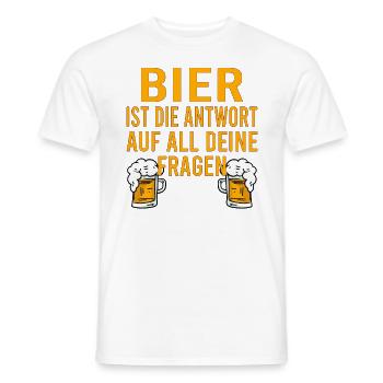 Himmelfahrt Bier Nachbarn Saufen Vatertag Nachbar - Männer T-Shirt - Weiß - Vorne - AI Model Male 178 dark (178cm)