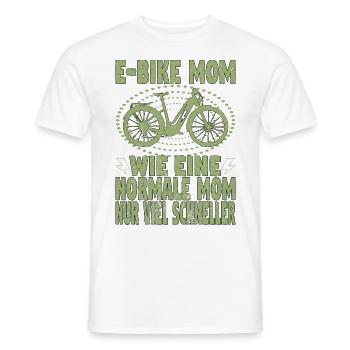 Elektrofahrrad Mama Pedelec EBike Mutter E-Bike - Männer T-Shirt - Weiß - Vorne - AI Model Male 178 dark (178cm)